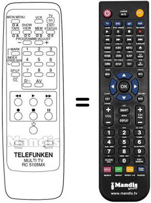 Replacement remote control RC5105MX