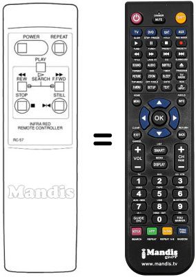 Replacement remote control RC57