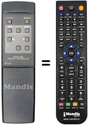 Gleichwertige Fernbedienung RC58
