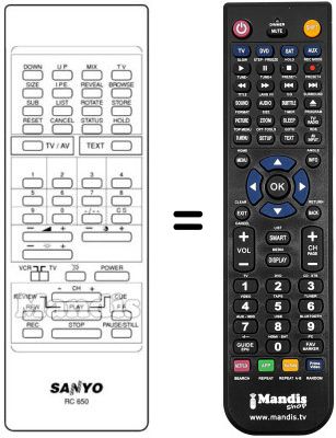 Replacement remote control RC650