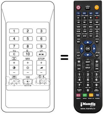 Replacement remote control RCT2