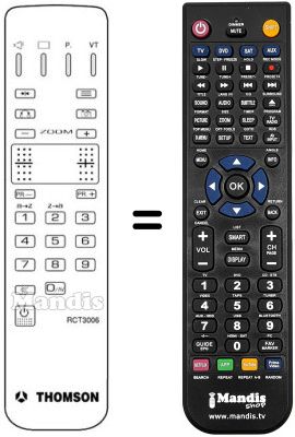 Replacement remote control Thomson 81DXC89DY