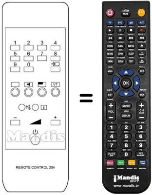 Replacement remote control Bush 2850NTXA