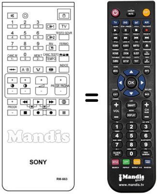 Gleichwertige Fernbedienung Samsung RM663 Gleichwertige Fernbedienung Samsung RM663