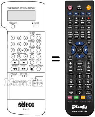 Gleichwertige Fernbedienung REMCON975 Gleichwertige Fernbedienung REMCON975