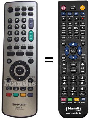 Gleichwertige Fernbedienung Sharp LC-37SD1E