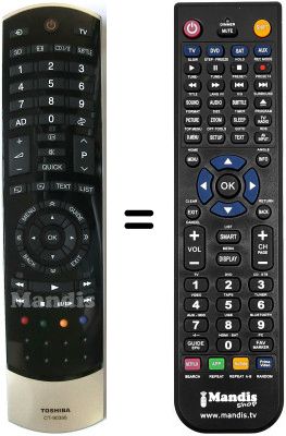 Replacement remote control Toshiba 32RL838G