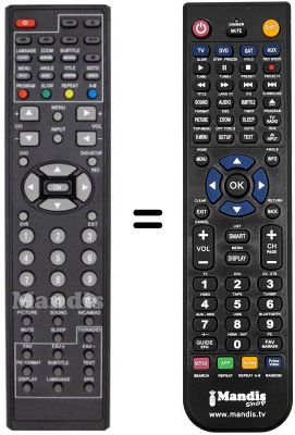 Replacement remote control United TVD9094 DVBT