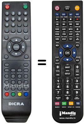 Gleichwertige Fernbedienung DICRA TV LCD 015BF