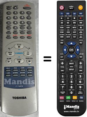 Replacement remote control Toshiba V622EW