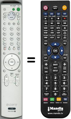 Gleichwertige Fernbedienung Sony KDLV40A11E Gleichwertige Fernbedienung Sony KDLV40A11E