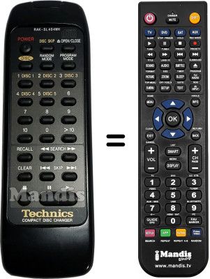 Replacement remote control Technics RAKSL404WH
