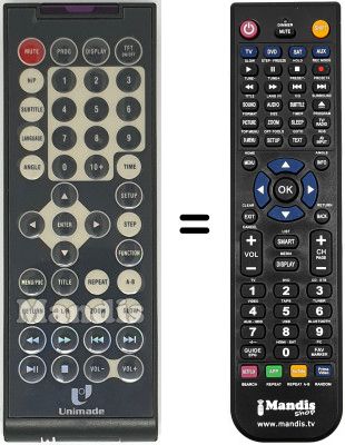 Replacement remote control MAJESTIC DVX-189