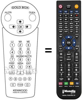 Replacement remote control Kenwood DTF100