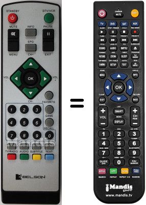 Gleichwertige Fernbedienung Belson BST1005