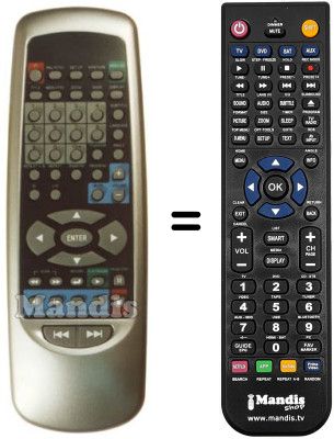 Replacement remote control Irradio DVD5