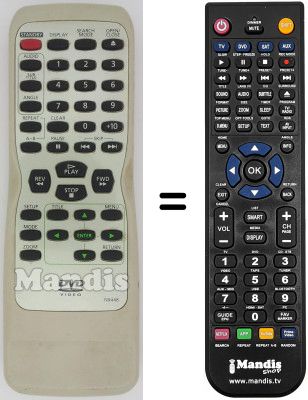 Replacement remote control Funai F100DB