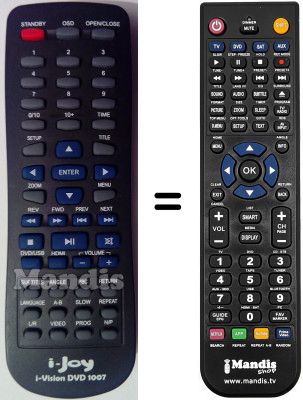 Replacement remote control i-Joy I-VISION-DVD1006 (V. 2015)