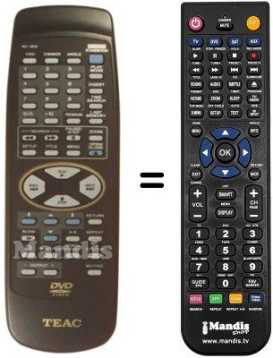 Replacement remote control TEAK DV3000