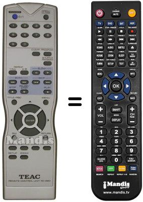 Replacement remote control TEAK DV-L800