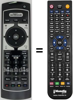 Replacement remote control Irradio DVT1000