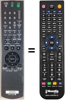 Replacement remote control Sony DVP-LS500