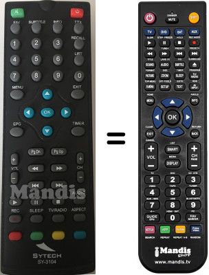 Replacement remote control SYTECH SY-3104 DVB-T