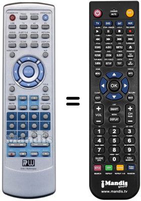 Replacement remote control TEKNIKA T1500