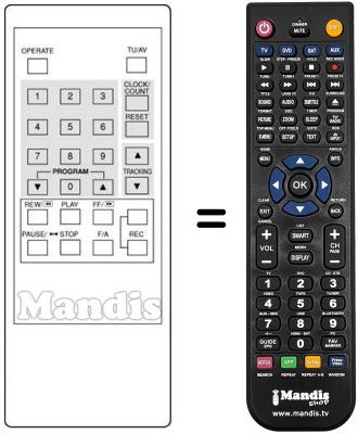Gleichwertige Fernbedienung Formenti REMCON093