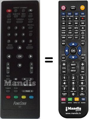 Replacement remote control Fonestar WHV12478W