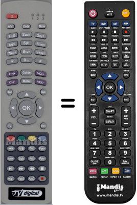 Gleichwertige Fernbedienung WHV35860W