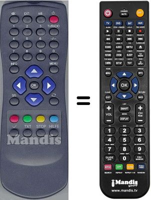 Gleichwertige Fernbedienung WHV3466W