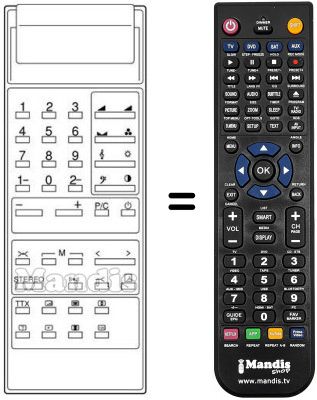 Replacement remote control HVS54598