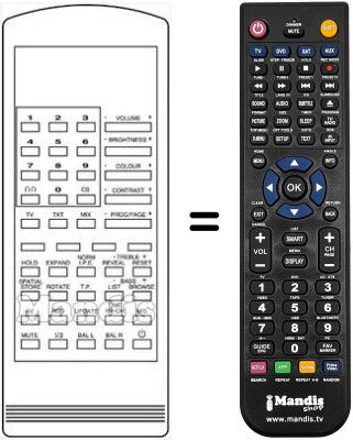 Gleichwertige Fernbedienung HVS54538