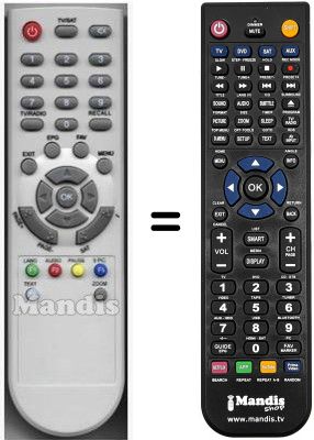 Gleichwertige Fernbedienung HVS53366