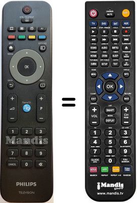 Replacement remote control Philips WHV12509