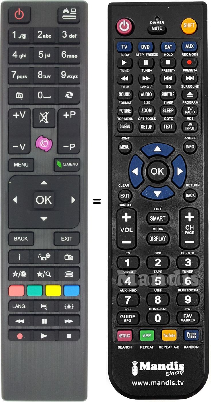 Replacement remote control Hitachi RC4876