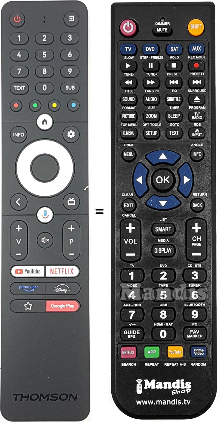 Replacement remote control Thomson RC112A Replacement remote control Thomson RC112A